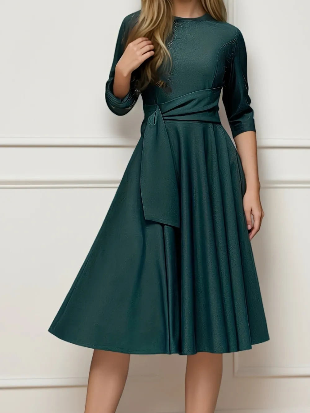 Women's A-Line Pleated Midi Dress