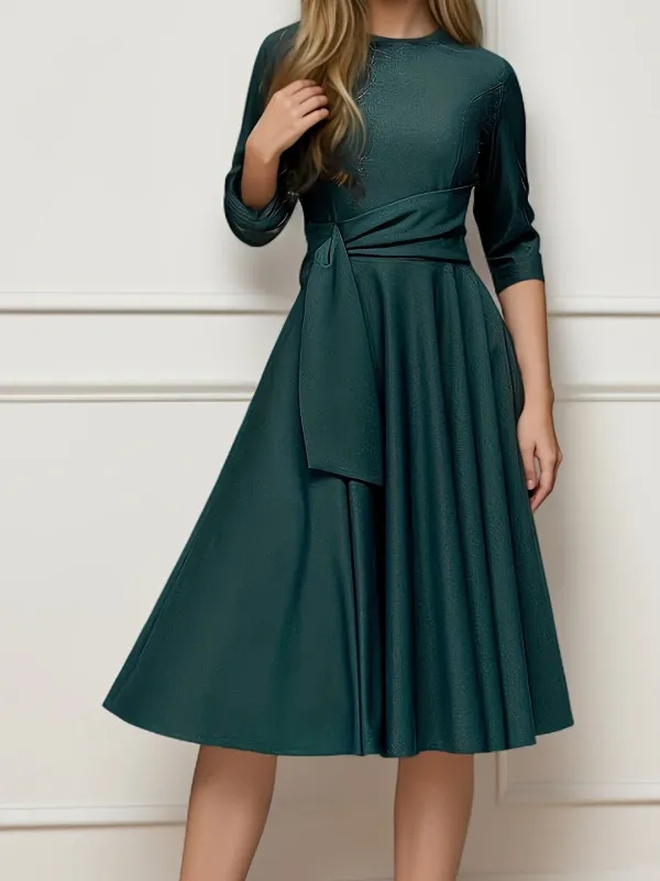 Women's A-Line Pleated Midi Dress