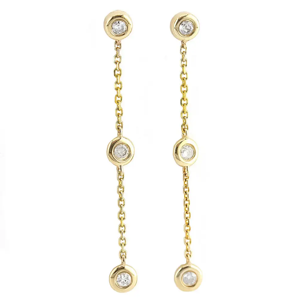 Layered Minimal Gem Detail Earrings
