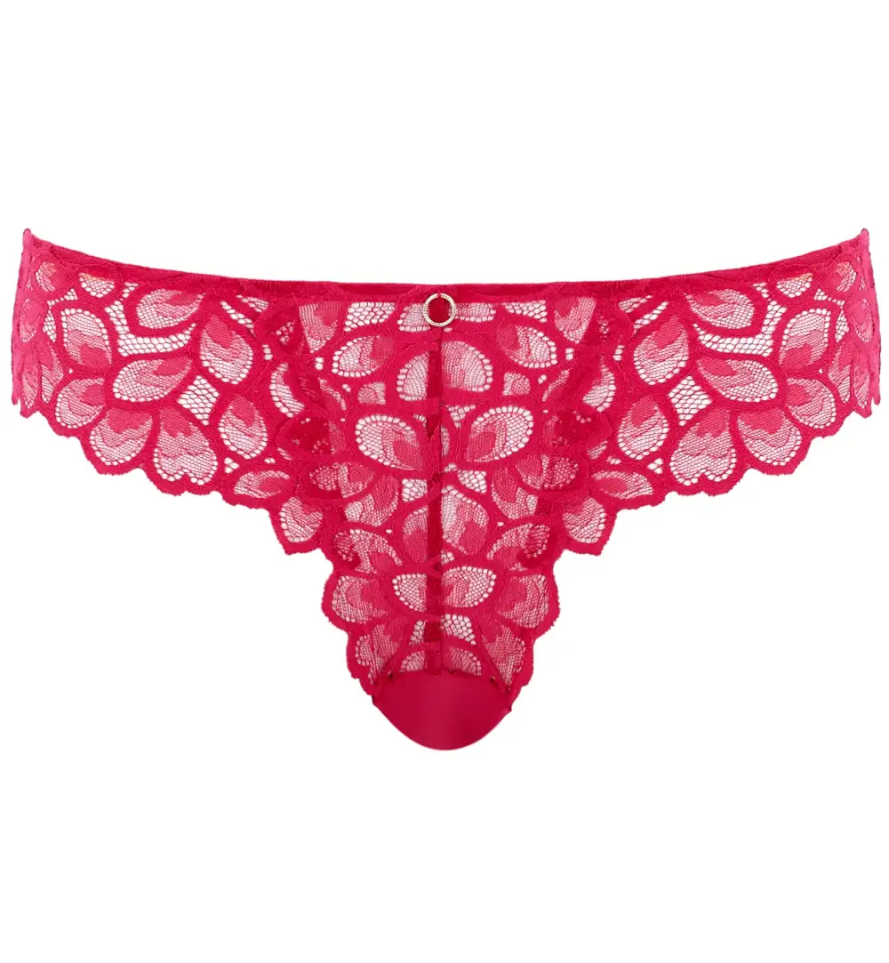 Essential Mid-Rise Stretch-Lace Floral Brazilian Brief Panty