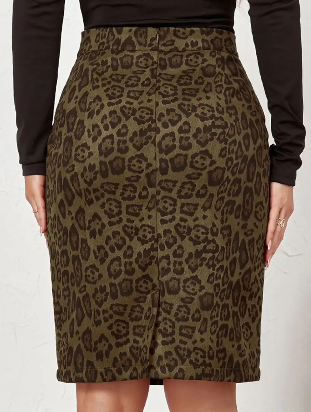 Leopard Print Midi Skirt