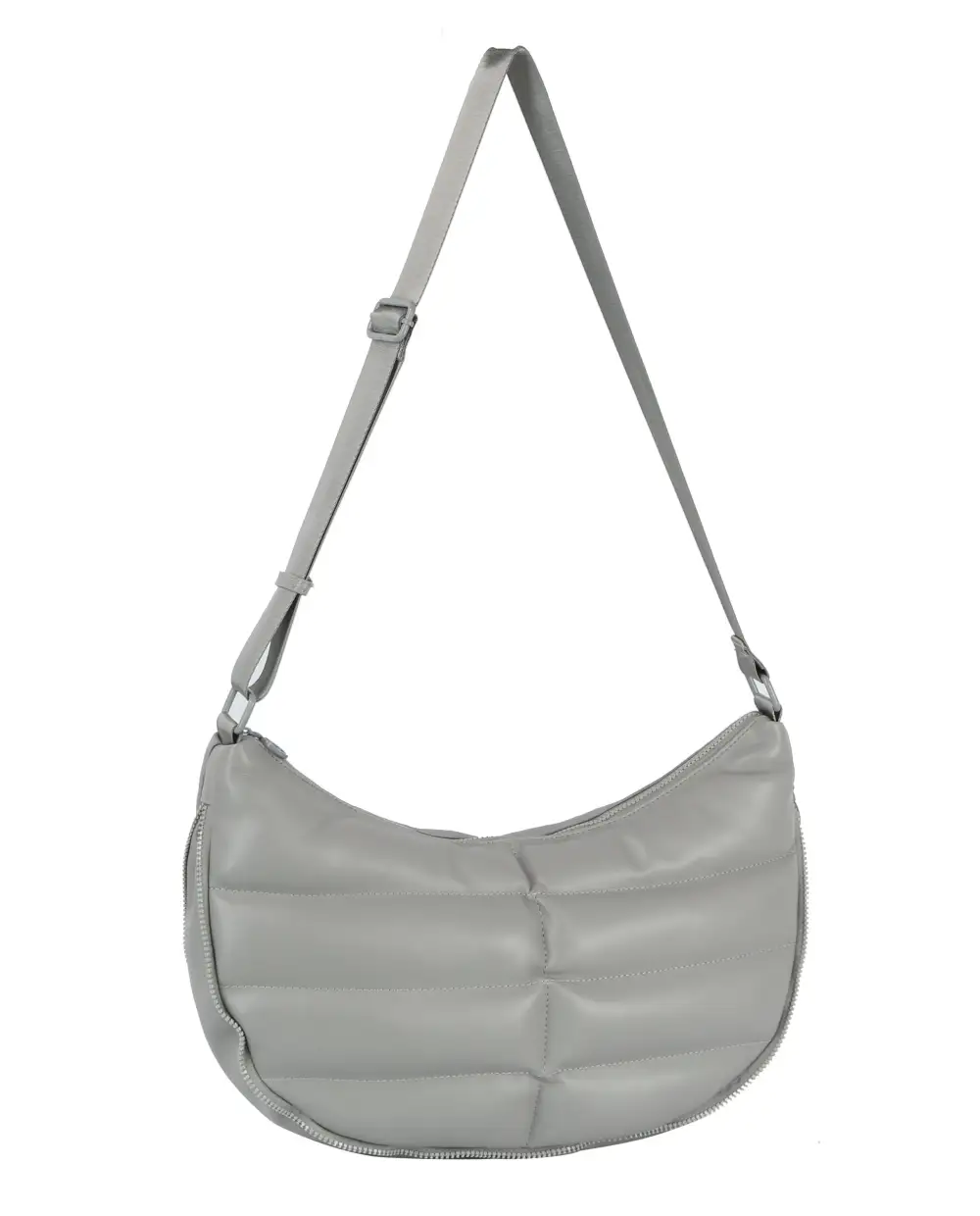 Versatile Detail Quilted Pocketed Faux Leather Hobo Shoulder Bag