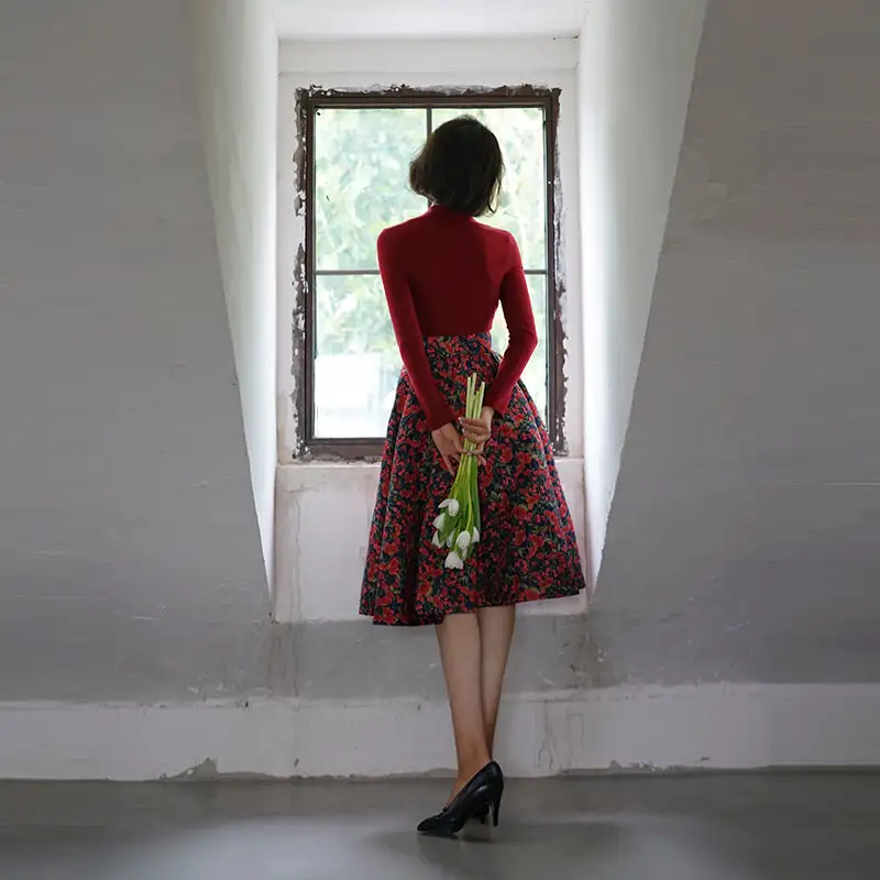 Comfortable Neat Everyday Casual Polyester Skirt