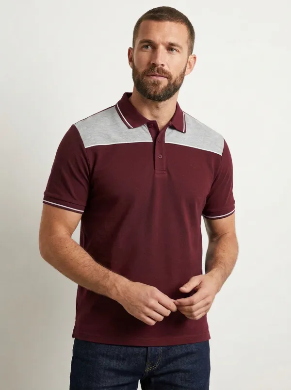 Men's Casual Style Colorblock Contrast Trim Polo Shirt