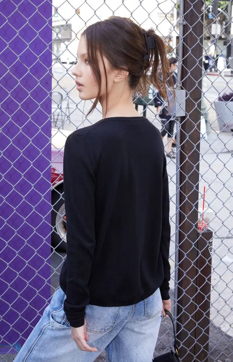 John Galt Black Button Cardigan
