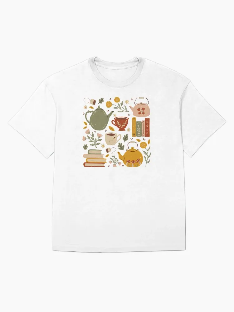 Women's casual light and fresh printed round-neck short-sleeved T-shirt
