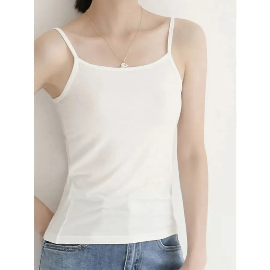 Solid Color Scoop Neck Camisole Top
