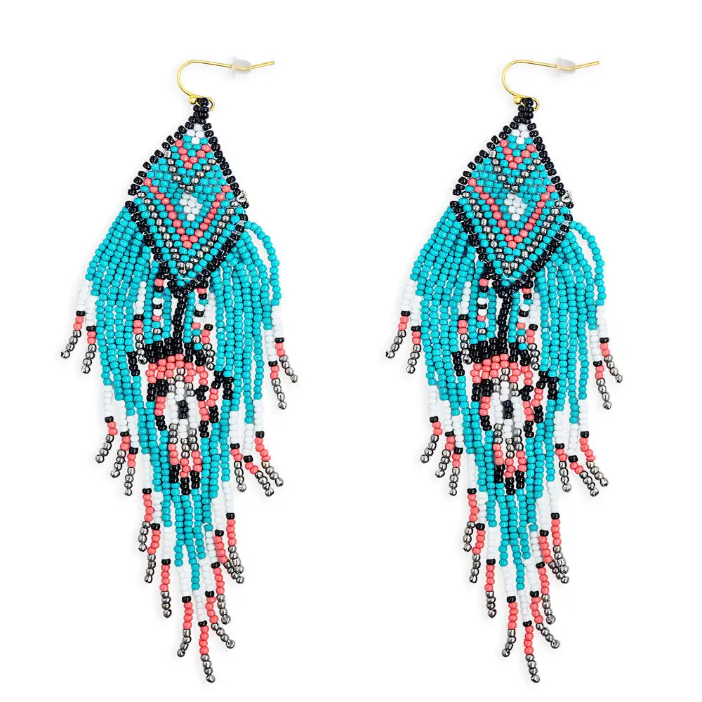 Distinctive Subtle Artful Beaded Earrings