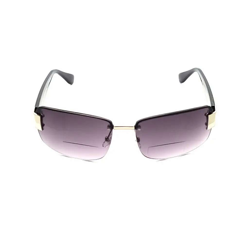 Rimless Bifocal Amber-Lens Reading Sunglasses