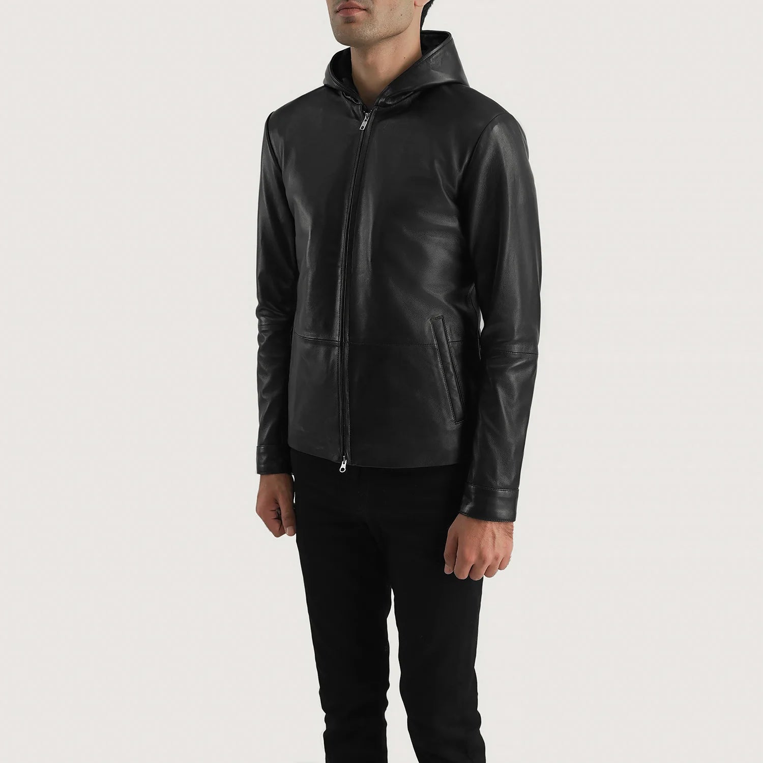 Men's Classic Hooded Leather Jacket