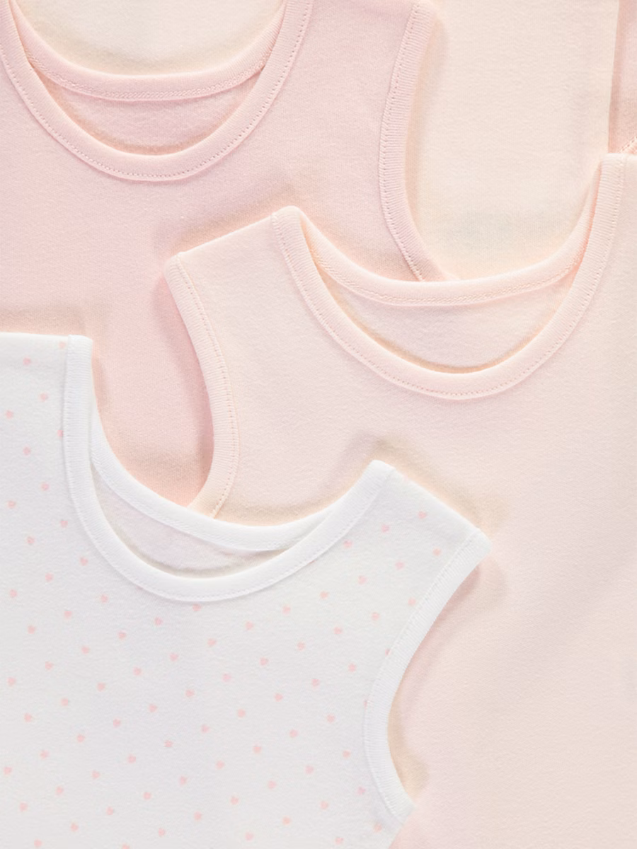 Pink Sleeveless Bodysuits 5 Pack detail 1