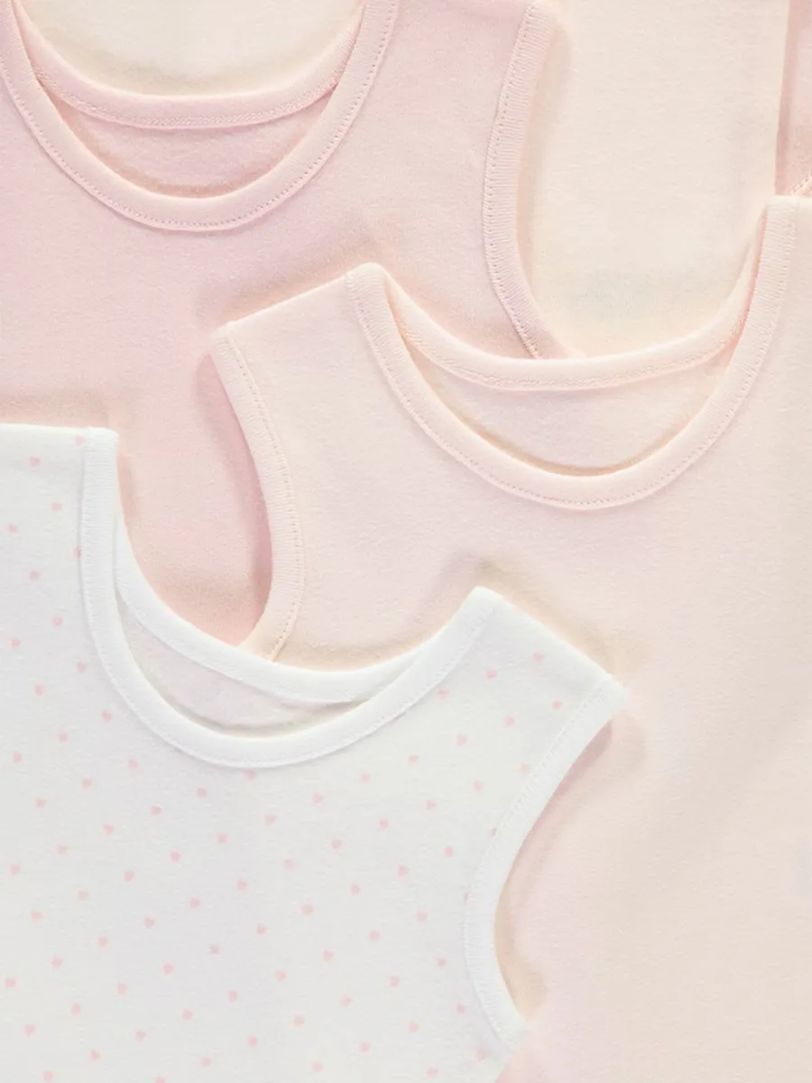 Pink Sleeveless Bodysuits 5 Pack