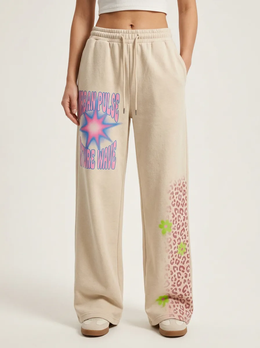 Women's Streetwear Urban Pulse Star Leopard Flower Printed Sweatpants