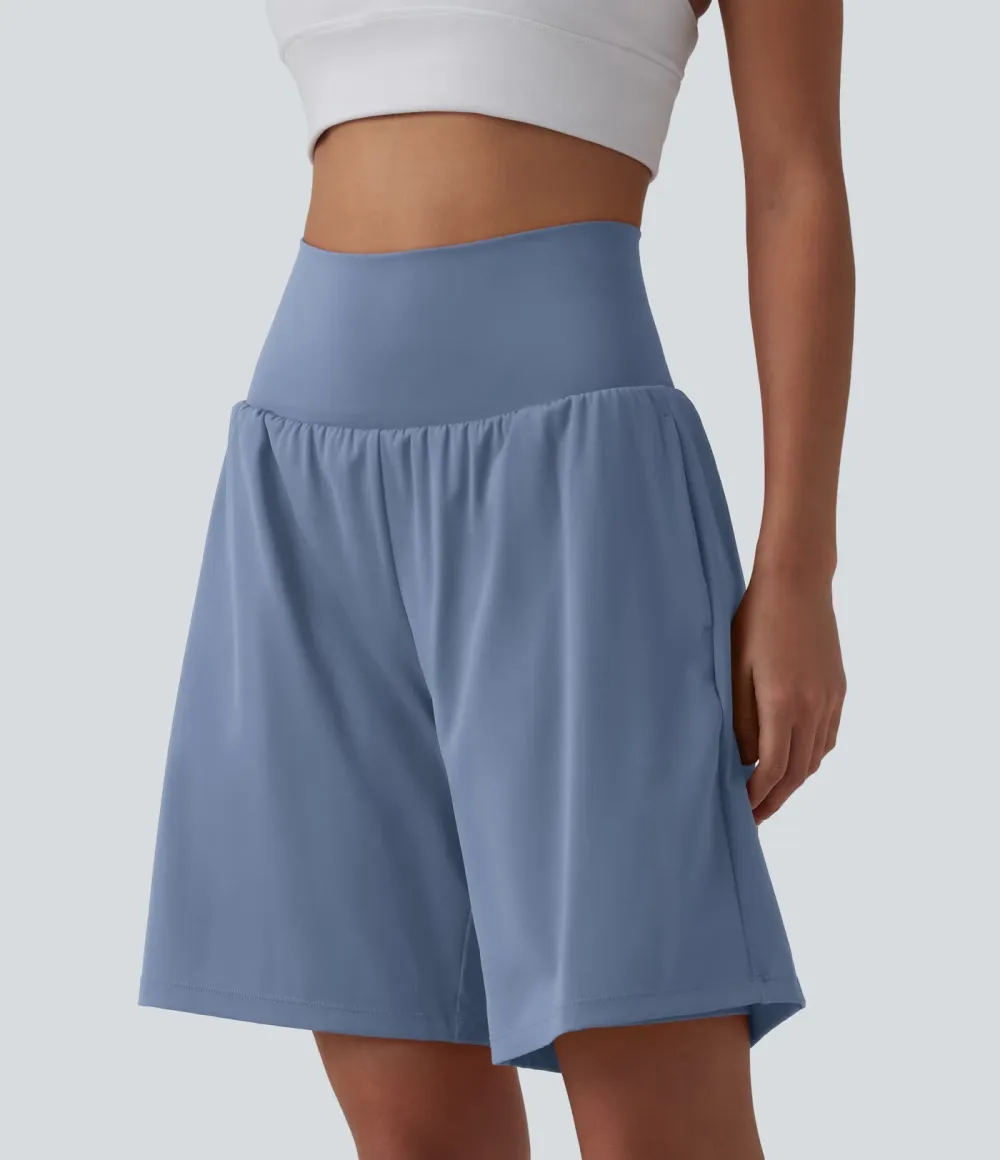 SoftlyZero Airy Super High Waisted 2-in-1 Cool Touch Yoga Shorts 9