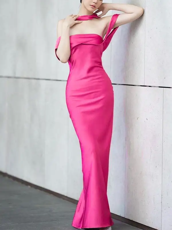 Zipper Sleeveless Maxi Dress