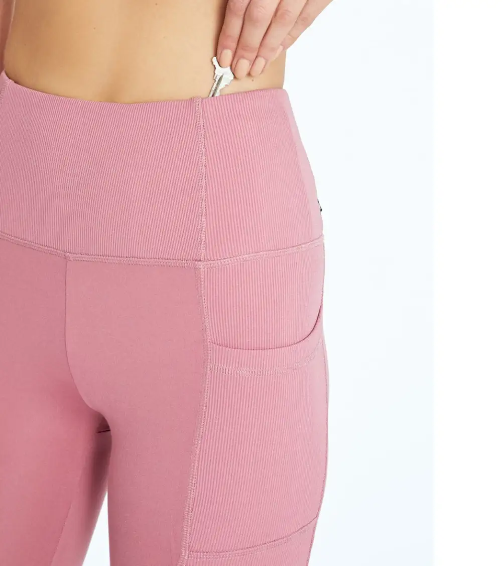 Rib Panel Pocket Yoga Shorts