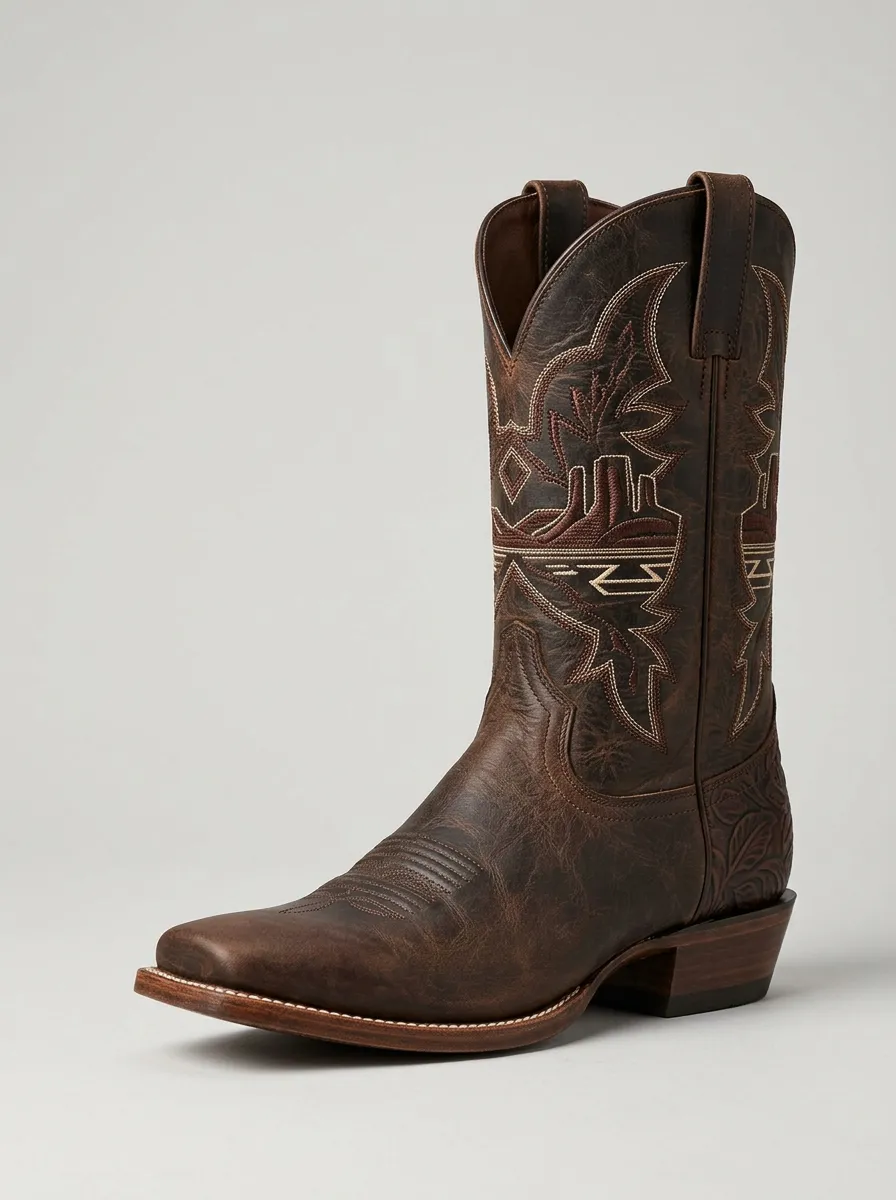 Men's Timeless Western Cowboy Embroidered Cowboy Boots