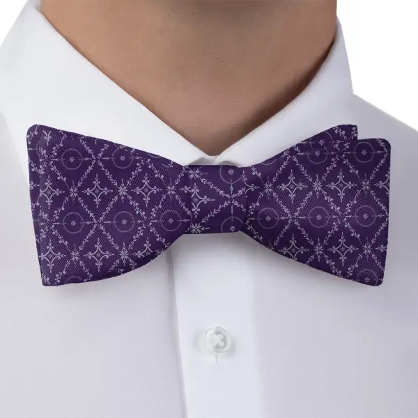 Argyle Bloom Pattern Bow Tie