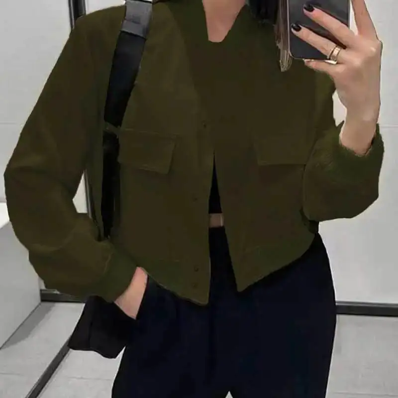 Midi-Length Vintage-Inspired Lightweight Bomber Jacket