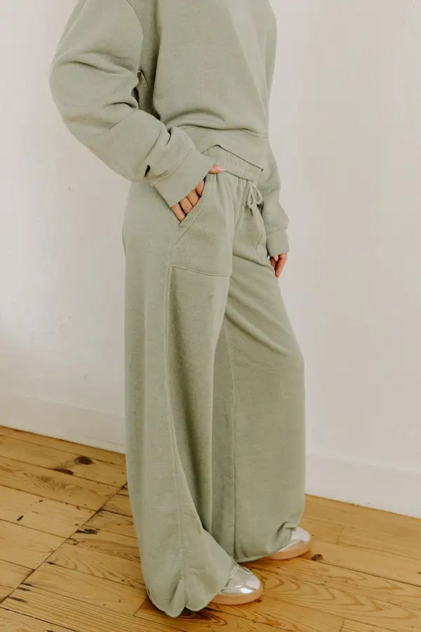 High Waist Wide Leg Drawstring Unlined Pants