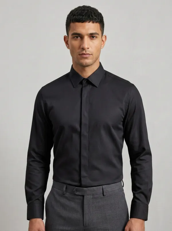 Men's Non-Iron Cotton Light Blue Formal Dress Shirt