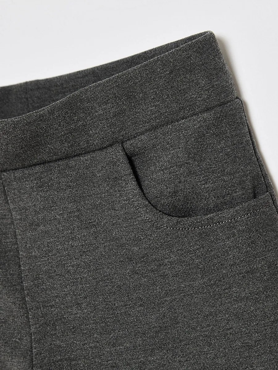 Grey Kick Flare Girls School Trousers 2 Pack