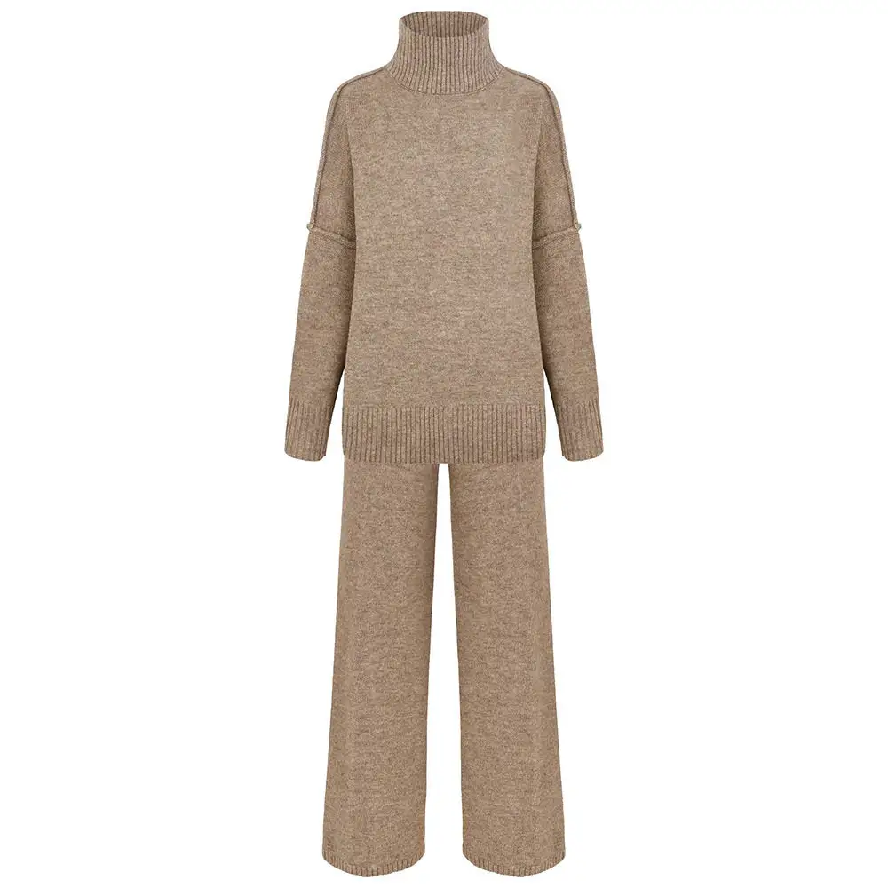 High Neck Sweater Pants Set
