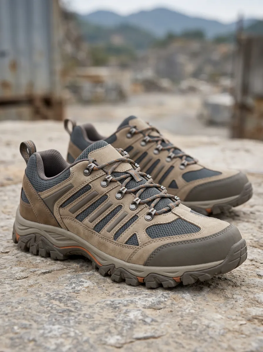 Women's Outdoor Hiking Adventure Brown Mesh Printed Shoes
