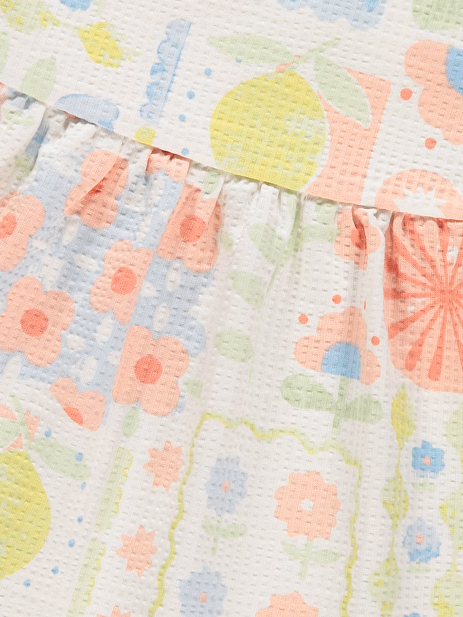 Printed Textured Jersey Sleeveless Dress detail 1