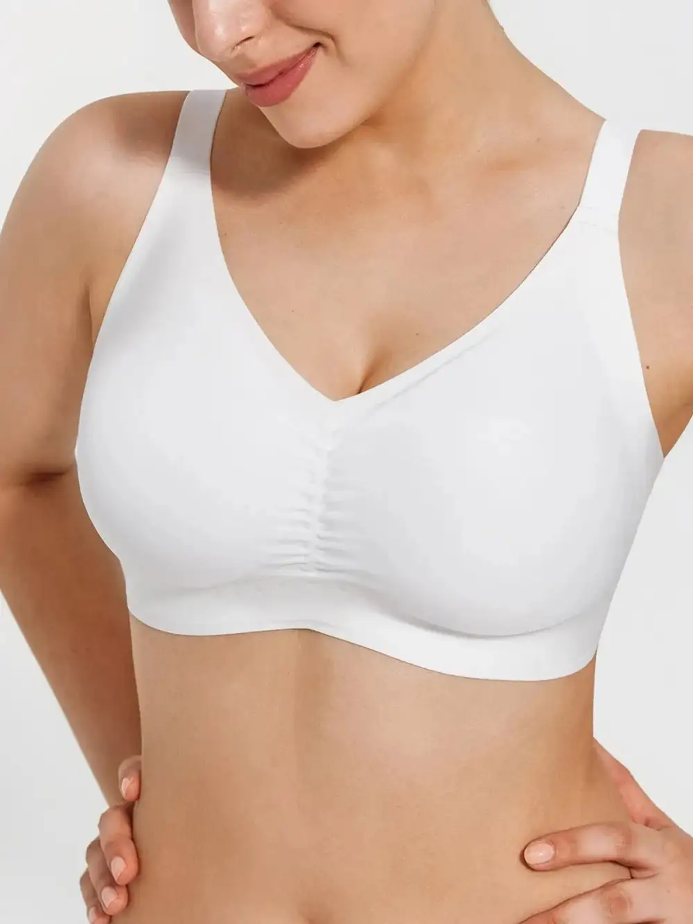 Seamless Wireless Ruched Comfort Bra