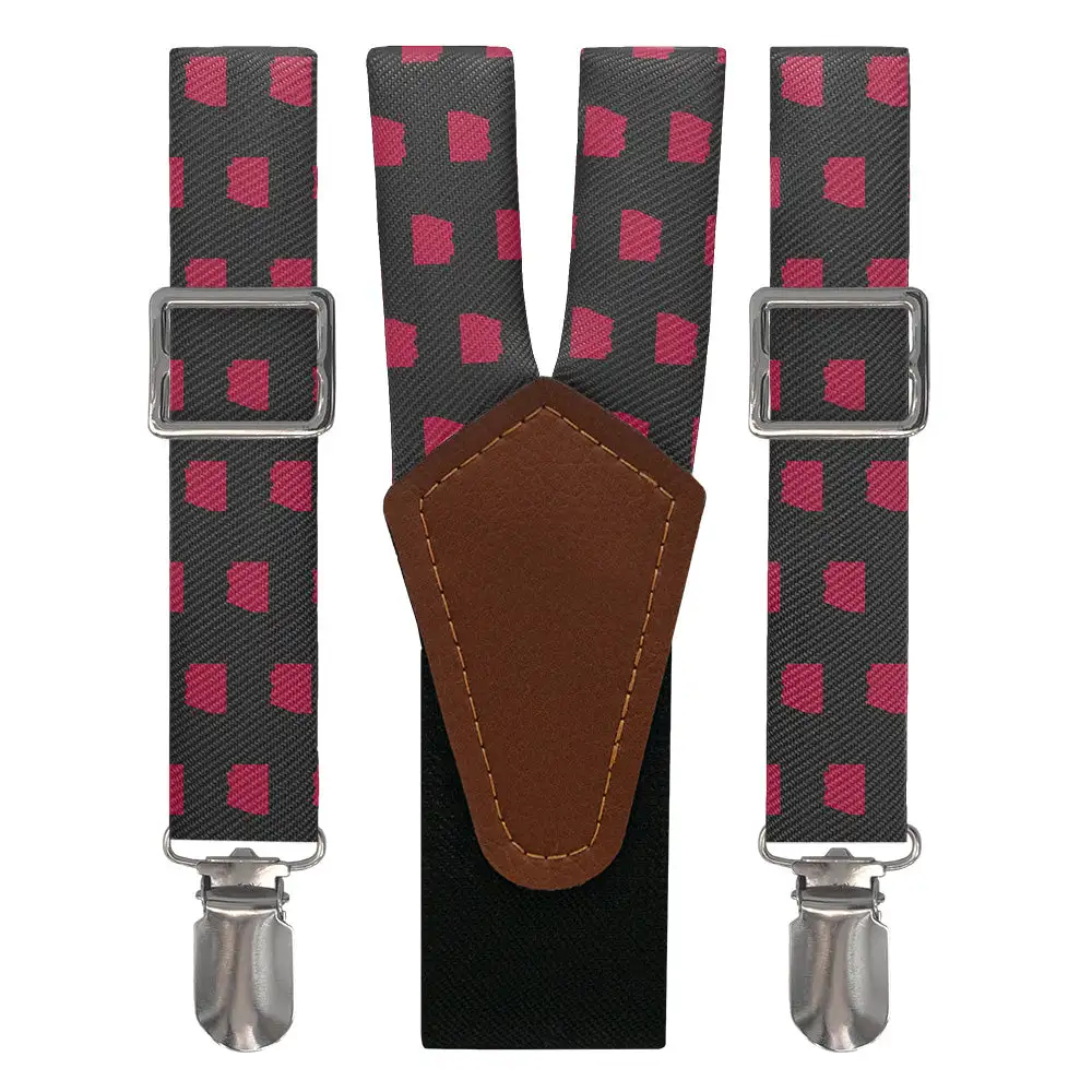 Understated Subtle Repeating Contour Motif Suspenders