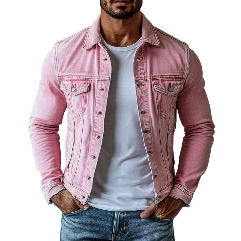 Washed Denim Utility Pocket Jacket