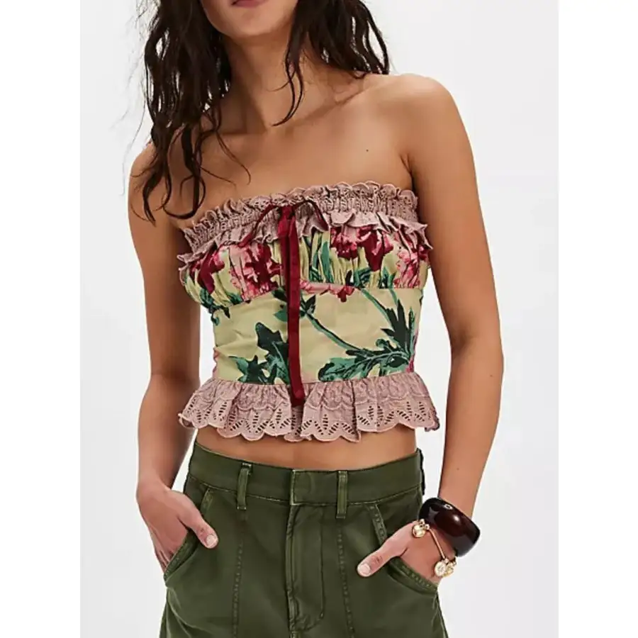 Lace Trim Tube Top