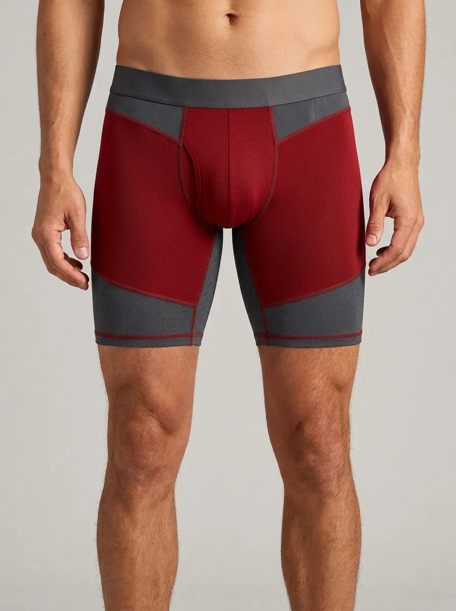 Men's Navy & Charcoal Color-Blocked Boxer Briefs