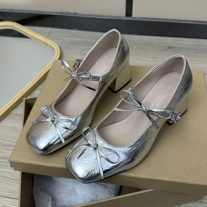 Clean Profile Strap Low Heel Shoes