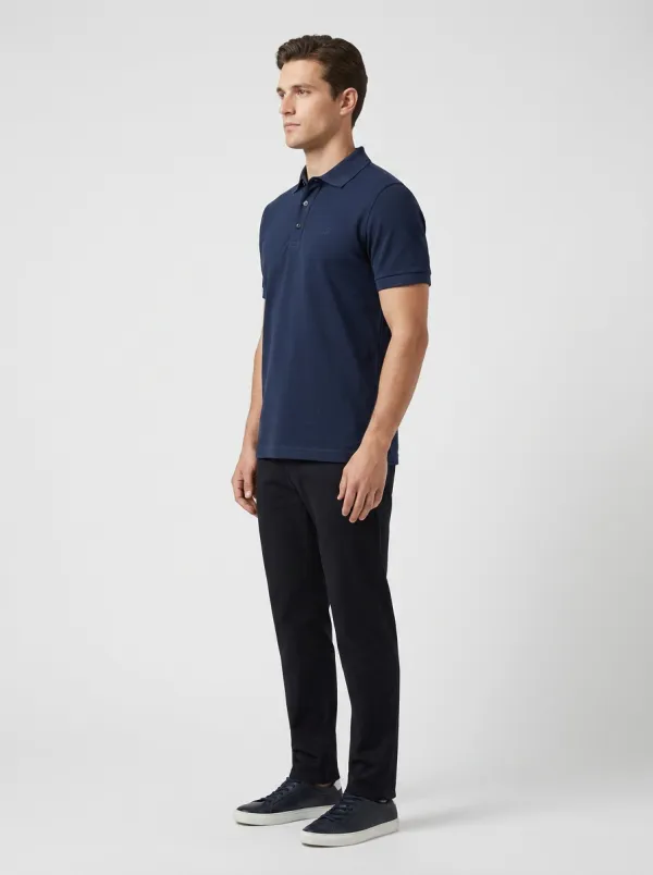 Geometric-Detail Men's Polo Shirt