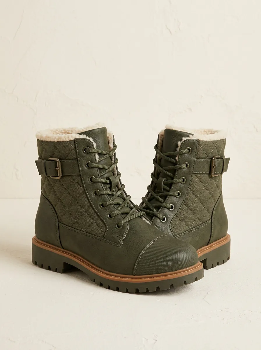 Easy-Wear Quilted Faux Fur Lined Fit Unisex Warm Boots
