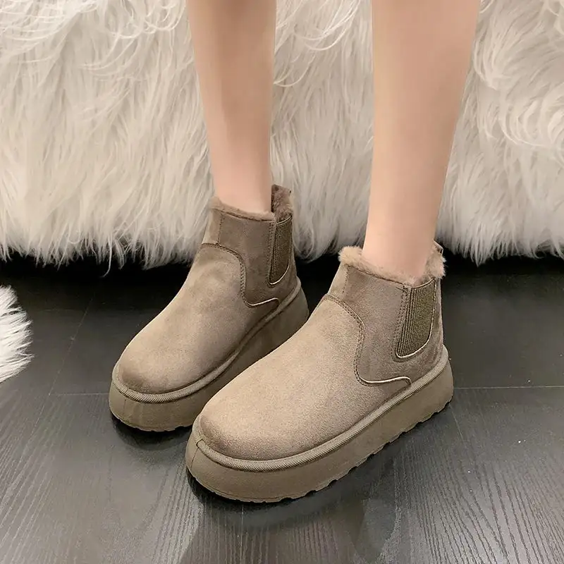 Plush-Lined Warm-Lined Ankle Boots
