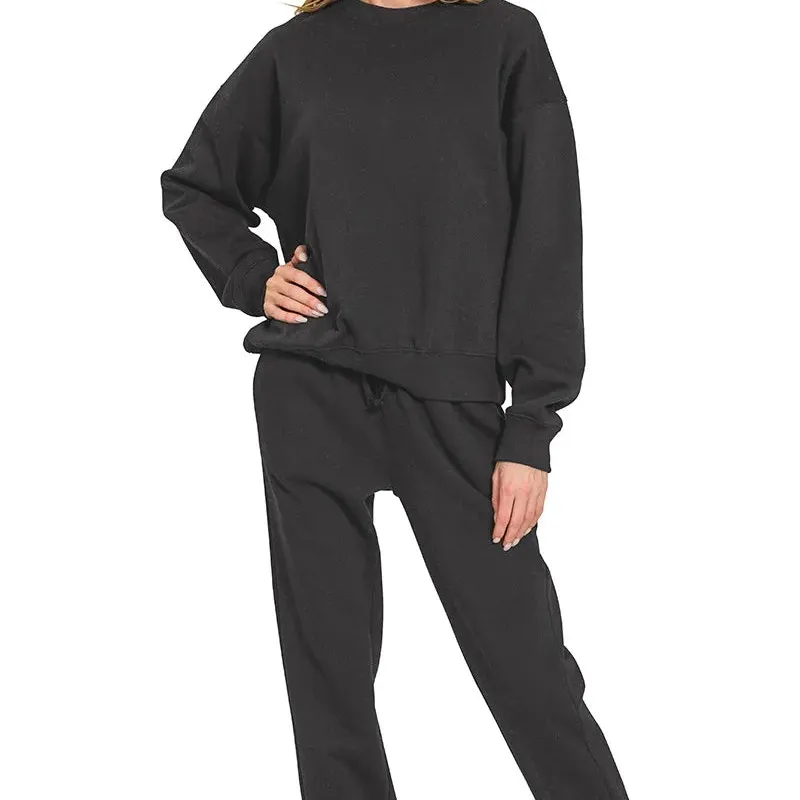 Fleece Long Sleeve Pullover & Jogger Set