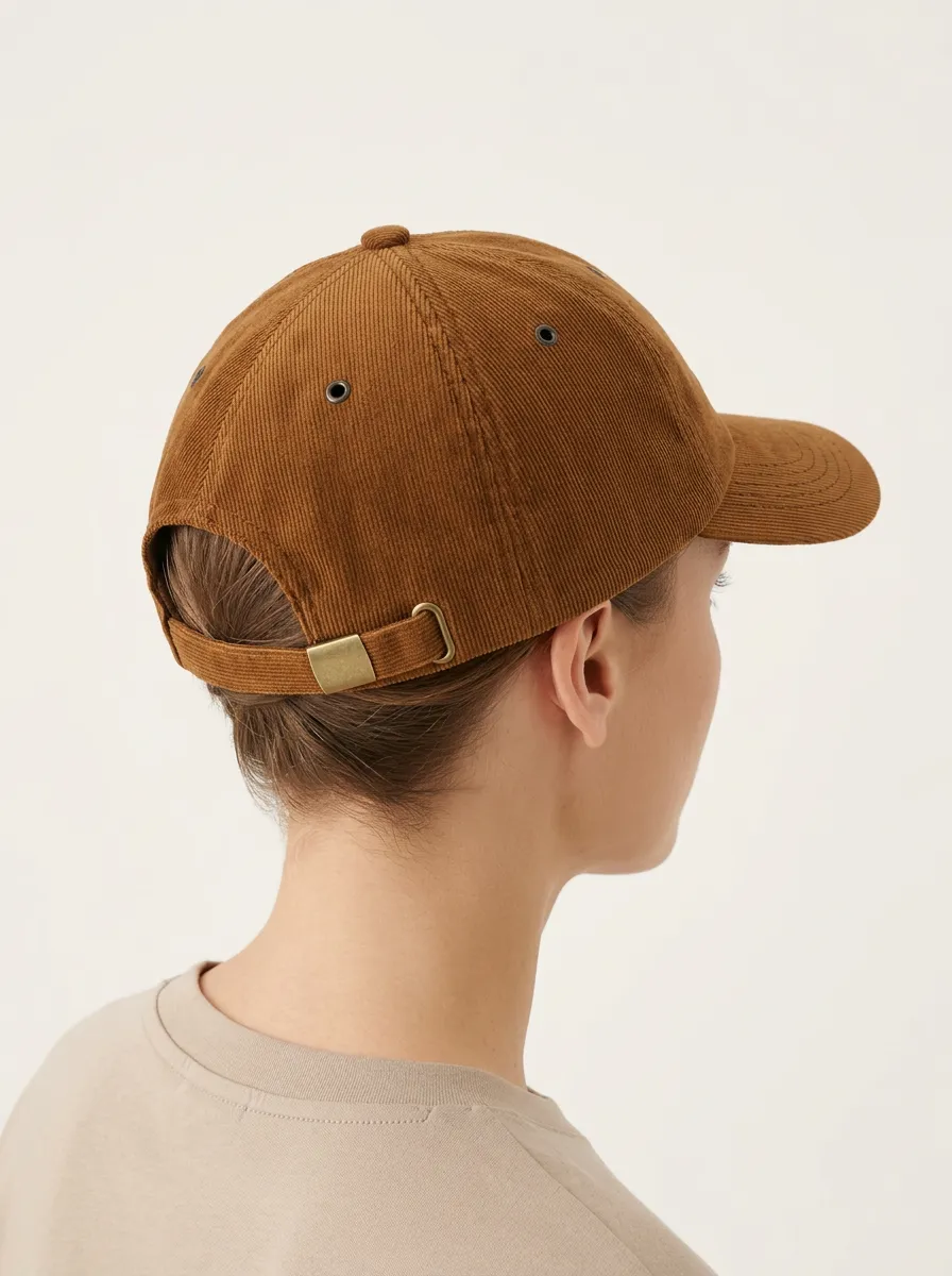 Unisex Brown Corduroy Adjustable Baseball Cap