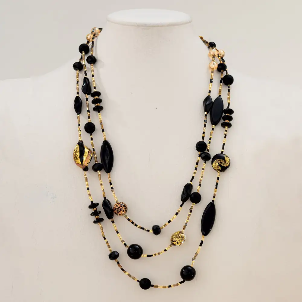 Glass Beaded Multi Strand Necklace