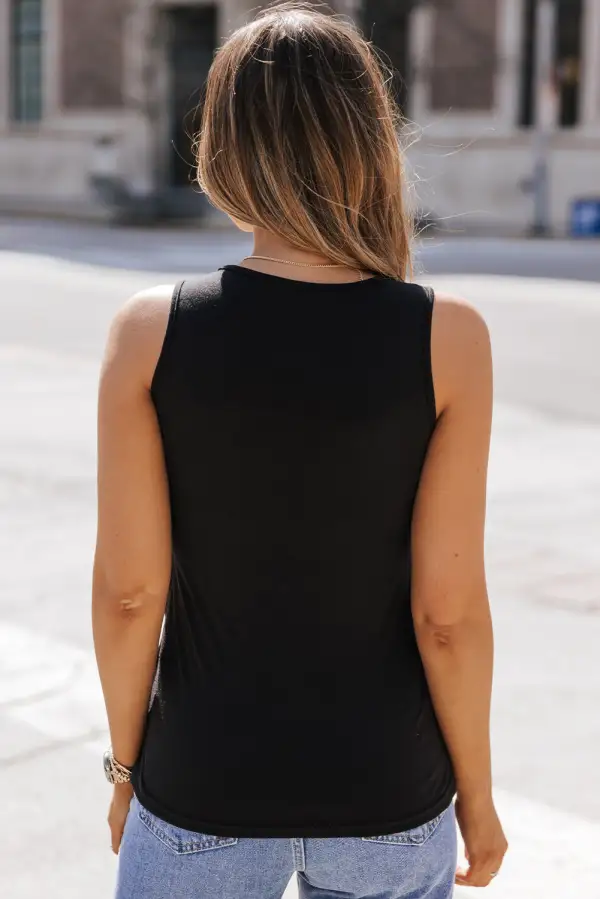Leopard Ruched Fake Two-piece Tank Top