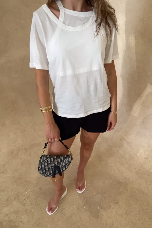 White Layered Tee