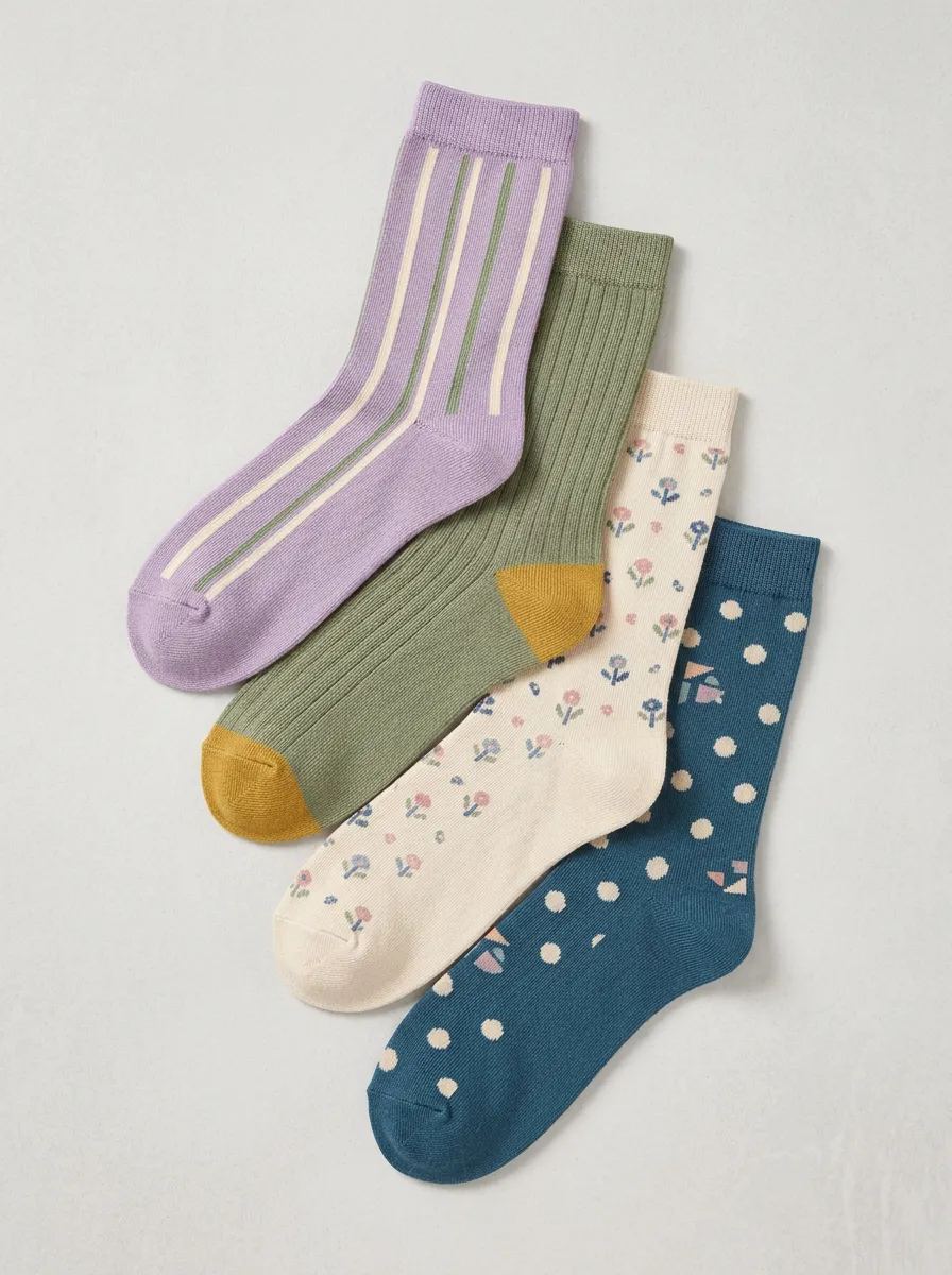Women's Easygoing Four Pair Socks