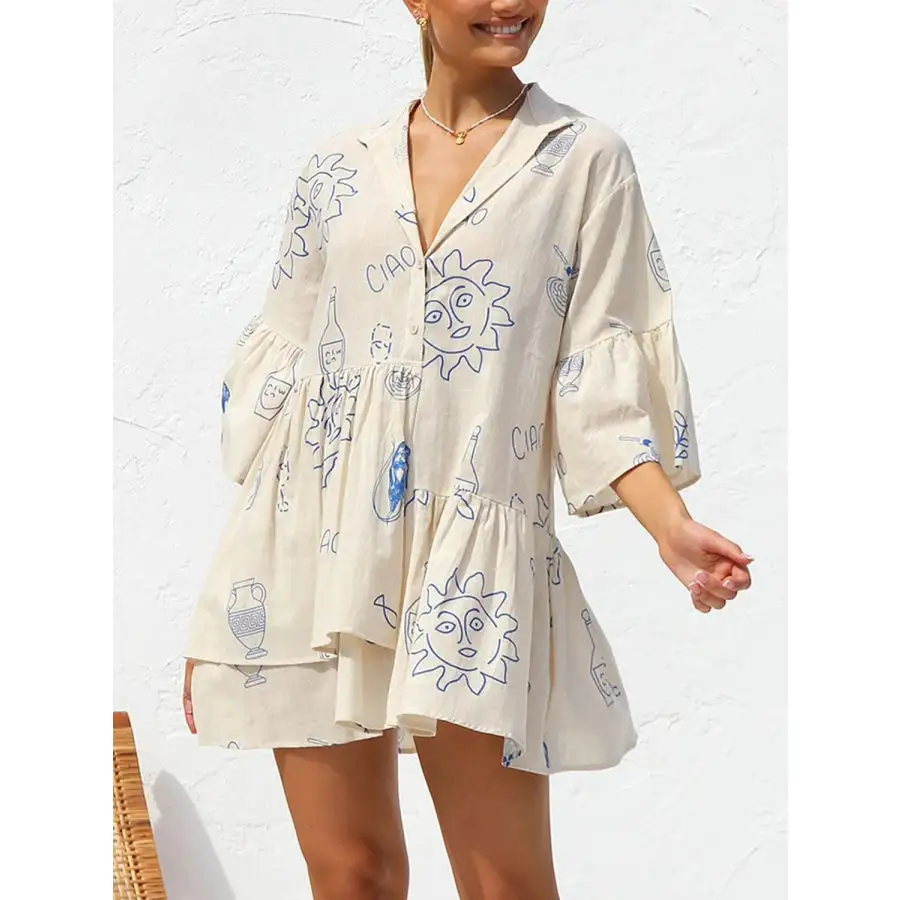 Button Detail Mini Dress