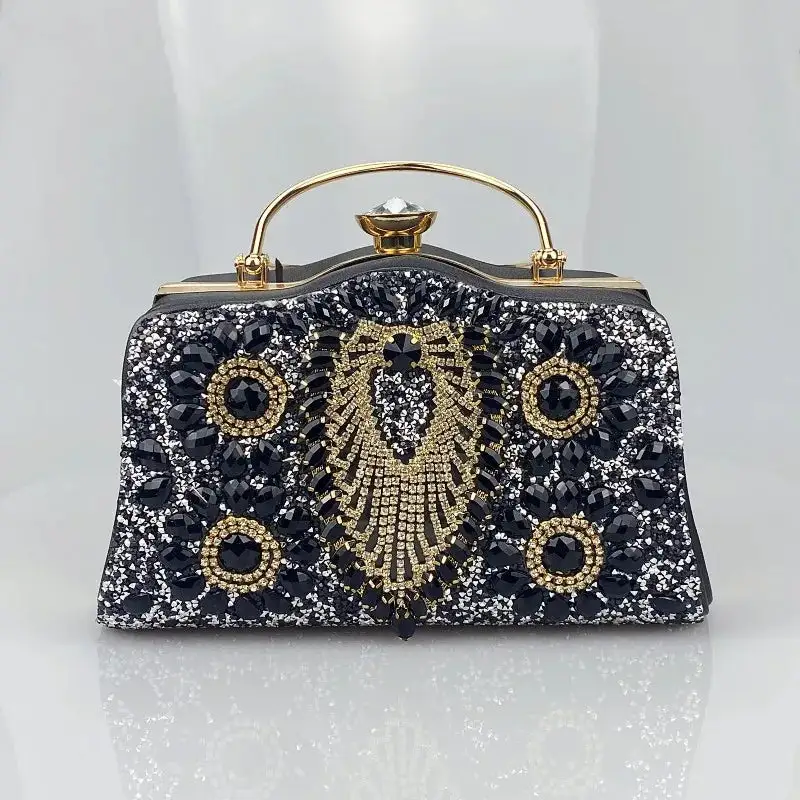 Royal Blue Crystal Evening Statement Clutch