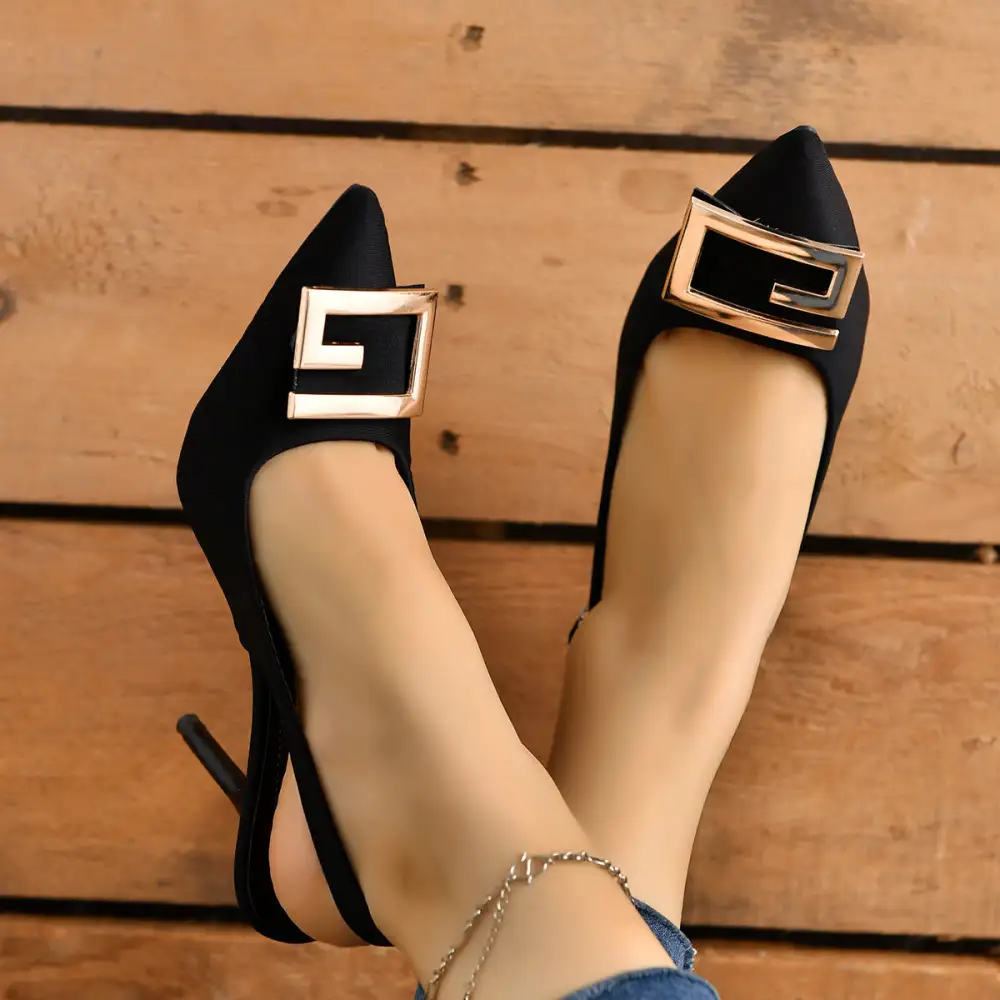 Suede Finish Pointed Toe Stiletto Heels