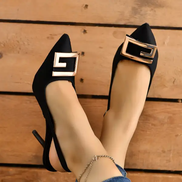 Suede Finish Pointed Toe Stiletto Heels