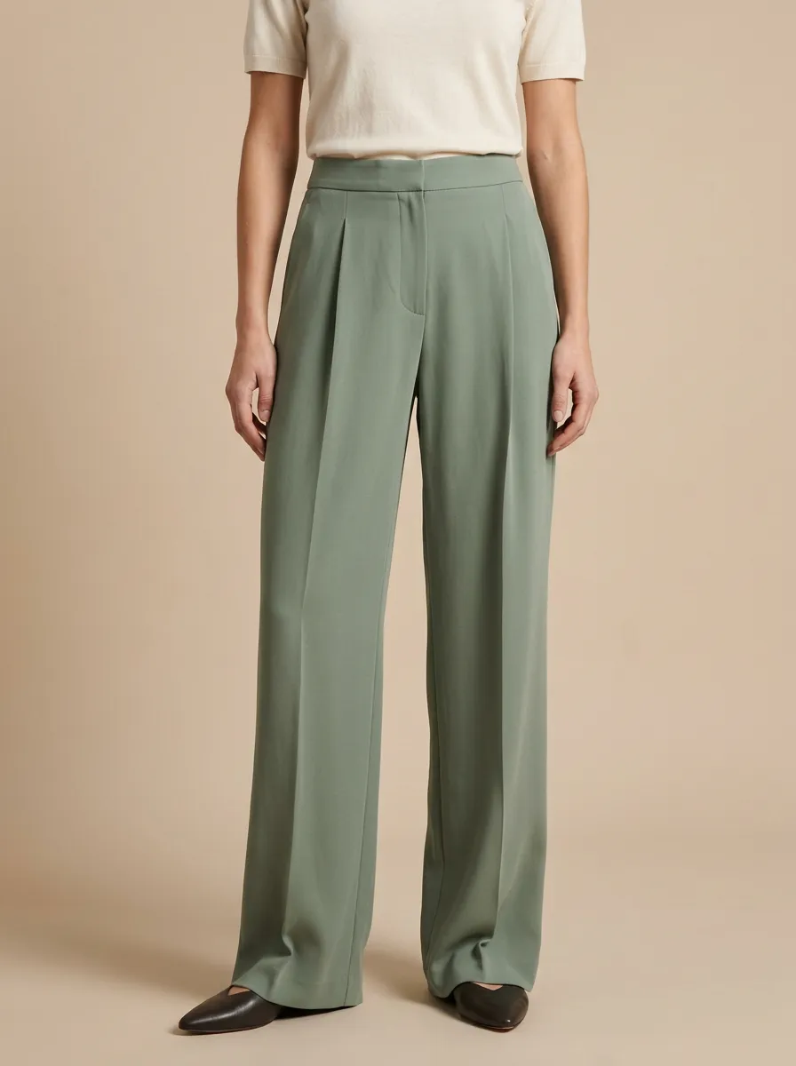 Weekend Pleated High Rise Wide Leg Pants