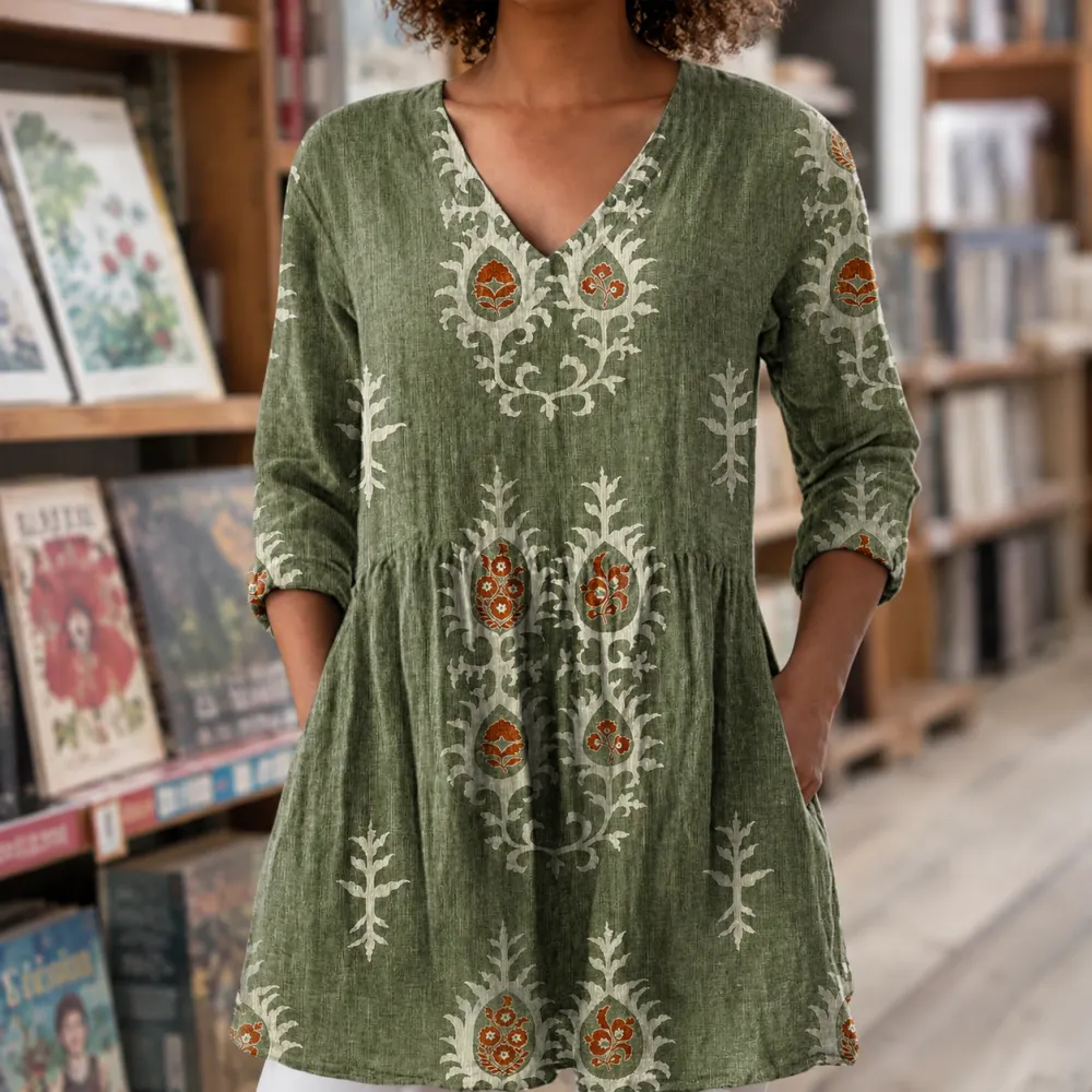 V-Neck Flowing Tunic